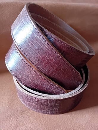 Kožený opaskový pás hnedý, prešitý